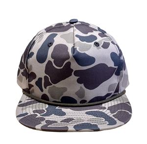 High Quality Custom Blank 5 <b>Panel</b> Sublimation Camo Snapback Cap With Rope Camouflage Cap Leather <b>Patch</b> Hip Hop Flat Brim Hat - Product Image 6
