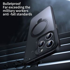 เคสแม่เหล็กบางเฉียบสำหรับ iPhone 15 Pro Max 14 Plus 13 12 พร้อมขาตั้งโลหะสำหรับฝาหลังโทรศัพท์มือถือ - Product Image 4