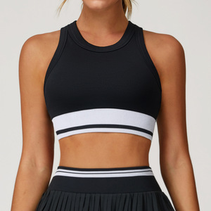 Custom High Quality Nude Tennis Suit Quick-Drying High Waist Yoga Wear Women Anti-Exposure Running Fitness Workout <b>Skirts</b> Set - Product Image 6