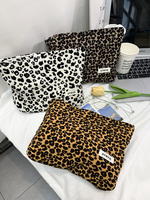 Tas Belanja Super Populer Motif Leopard Tas Makeup Lipstik Cetak Leopard Kapasitas Besar Tas Jinjing Portabel