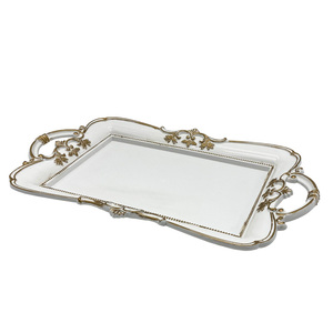 <strong>Rectangular</strong> Retro Golden Manual Painting Eco-Friendly <strong>Plastic</strong> <strong>Serving</strong> Tray Dishes &amp; <strong>Plates</strong> - Product Image 2