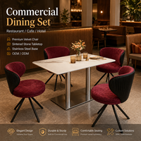 Großhandel Kommerzielles Esszimmer-Set, Tisch und Stühle mit Edelstahlgestell für Hotelprojekte OEM ODM Maßgefertigtes Set