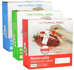 ฉลากกาวแบบถอดได้ขนาด 1x3 นิ้ว, 300 ชิ้น/ม้วน, ฉลากกันน้ำ กันน้ำมัน ใช้กับช่องแช่แข็งและไมโครเวฟได้ สำหรับภาชนะบรรจุ - Product Image 5