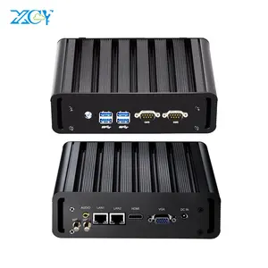 Mini PC industriel catv, 2x LAN, Quad Core, J1900/3805U, i3-i5/i7 5005U/5287U, ordinateur de bureau/projecteur, Fanless, avec 2 rs-232 et 2 RJ45