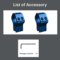 Anneaux de montage en aluminium BANGBANG - Support de lunette à double vis pour montage sur rail de 11 mm, hauteur centrale de 1,25 pouce