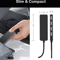 Hub USB C 4 en 1 Portable Ordinateur Portable Type-C 4 Ports USB 3.0 Station D'accueil Adaptateur Multiport pour MacBook Pro Air Surface Pro