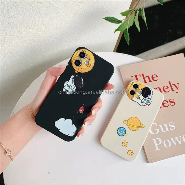 New Design Edge Printing Astronaut Soft TPU Phone Case Cover for iPhone 14 13 12 11 Pro Max X XR 6 7 8 Plus