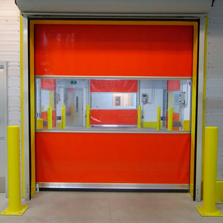 high speed rapid rolling shutter door industrial external or internal automatic PVC fabric curtain door for forklift and factory