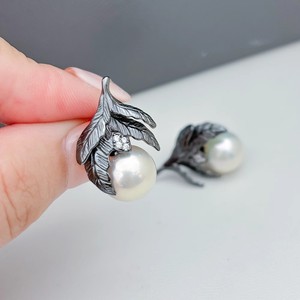 22368DIY Accesorios de Perlas, Soporte Hueco para Pendientes de Plata S925 con Cuentas Redondas de 11-14 mm, Pendientes de Moda con Efecto Corrector - Product Image 2