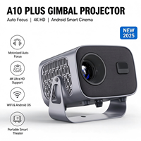 Proyektor Gimbal A10 Plus 20ANSI Lumens Native 720P Android13 2GB+16GB Wireless Screen Mirroring Home Beamer