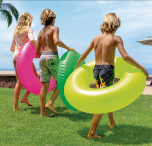 Bouée ronde <span class=keywords><strong>transparente</strong></span> fluorescente INTEX 59262, jeu d'été, flotteur pour bébé, anneau de natation - Product Image 6