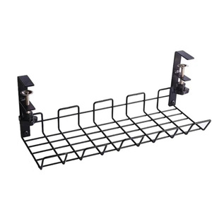 Hierro debajo de la <span class=keywords><strong>Mesa</strong></span> marco de gestión de cables estante de almacenamiento de cables enchufe cesta colgante ranura agujero - Product Image 5