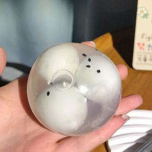 2026 New Large Slow Rebound TPR Waxcracking Handmade Strawberry Macaron Snowflake Sesame Squishy Dumpling <b>Ball</b> Music <b>Squeeze</b> Toy - Product Image 4