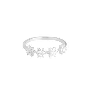 Anillo Abierto ROXI S925 de Plata de Ley con Diseño de Pétalos de Copo de Nieve y Diamantes, Extremadamente Lujoso - Product Image 4