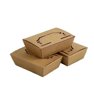 Reciclável para levar para armazenamento de frutas Kraft descartáveis #8 embalagem de caixa de catering de 45 onças
