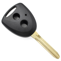 Coque de clé de voiture télécommandée 2 boutons TOY43 avec lame non taillée, boîtier de remplacement sans logo, sans électronique