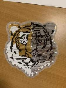 Sew on Patch Reversible Sequins DIY Patches Embroidered <strong>Tiger</strong> <strong>Motif</strong> Beaded Applique T-Shirt Plant Jeans Jacket Accessory Animal - Product Image 3