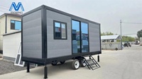 Maison de conteneur sur remorque de 20 pieds sur mesure Semi-hors route Camping-car avec salle de douche pour usage familial pour bureau ou hôtel