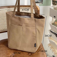 Sac fourre-tout en toile écologique de haute qualité à la mode réutilisable grande capacité fermeture éclair sac fourre-tout à bandoulière avec poche