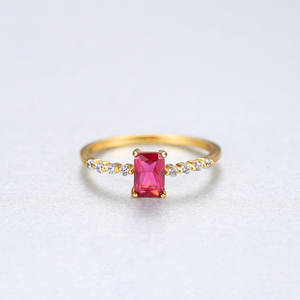 ファッションジュエリー925スターリングシルバーレッド/グリーンキュービックジルコニアエンゲージメントプロミスCZリング結婚指輪女性記念日 - Product Image 4