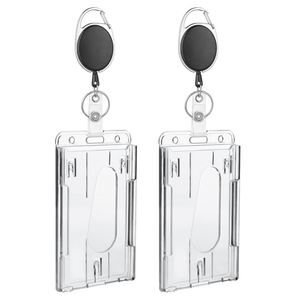 X57 - Porta Tarjetas de Identificación Retráctil de Doble Uso, Porta Credenciales Ovalado de Plástico, Horizontal y Vertical, en Oferta - Product Image 2