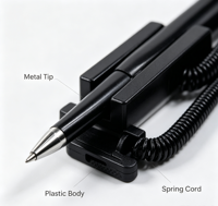 Stylo bille personnalisé avec logo, ventouse et chaîne anti-perte, idéal pour le bureau et les cadeaux d'affaires