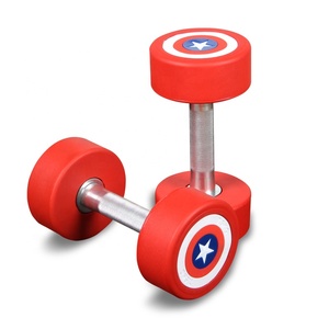 Mancuerna recubierta de PU de cabeza redonda para levantamiento de <span class=keywords><strong>pesas</strong></span> Popular más nueva para gimnasio - Product Image 1
