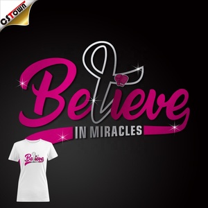 Impresión <span class=keywords><strong>de</strong></span> transferencia <span class=keywords><strong>de</strong></span> concientización sobre el cáncer <span class=keywords><strong>de</strong></span> pecho para niñas, camisetas con estampado <span class=keywords><strong>de</strong></span> Power Fight - Product Image 6