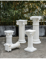 Grandes jardinières en fibre de ciment rustique à base de colonne romaine vintage, revêtement en poudre pour la maison, le jardin, le centre commercial, pot de fleurs
