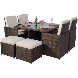 PE <strong>Rattan</strong> Outdoor Dining Set Aluminum Anti-Rust Weatherproof Set Tempered Glass Top Hotel Villa Patio <strong>Garden</strong> <strong>Furniture</strong> - Product Image 6