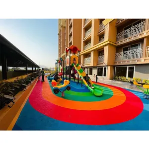 Kindergarten Outdoor Play Equipment Plastic Play Park Slide For Outdoor Playground