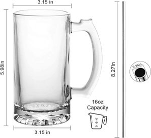 16oz New Factory Wholesale Handle Beer Glass Mug Cup for Cambodia Tennent's Lager <strong>Linkwood</strong> - Product Image 2