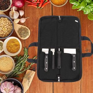 Free sample Heavy Duty Waxed <b>Canvas</b> Knife <b>Roll</b> with 4 Slots Chef Knife Bag Handle for Knives & Kitchen Tools Storage Bags - Product Image 4