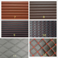 Alfombrillas de Coche Sintéticas Acolchadas de Cuero PVC con Estilo, Bordado de Cuero Sintético con Diferentes Diseños de Puntadas, Versátiles para Muebles, Bolsos y Sofás