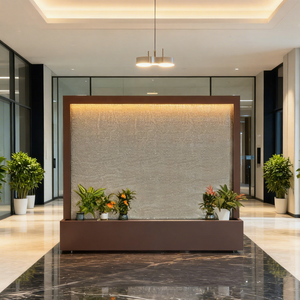 Cascata d'Acqua Personalizzata <span class=keywords><strong>in</strong></span> Acciaio Inox di Grandi Dimensioni, Decorazione Paesaggistica per Interni ed Esterni - Product Image 1