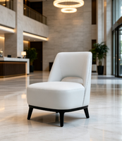 Fauteuil individuel en tissu à dossier haut, style Mid-Century Modern, pour hôtel, zone de négociation commerciale ou hall d'accueil