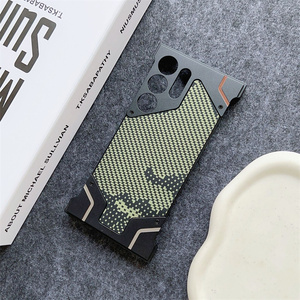 Funda Magnética para Teléfono con Marco de Aluminio Desmontable, Panel Trasero Acrílico con Patrón de Fibra de Camuflaje para <span class=keywords><strong>Samsung</strong></span> S22 <span class=keywords><strong>S23</strong></span> S24 S25 S26 Ultra - Product Image 6