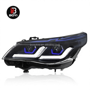Faros Delanteros E60 para <span class=keywords><strong>BMW</strong></span> Serie 5 535i, Conjunto de Faros Delanteros Actualizados, Nuevo Estilo LED, Ceja Azul, Luces de Circulación Diurna Dobles en Forma de L - Product Image 1