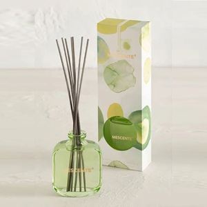 Mescante <b>Green</b> Glass Bottle Reed Diffuser with Fiber <b>Sticks</b> and Gift Box Home Aroma Fragrance - Product Image 6