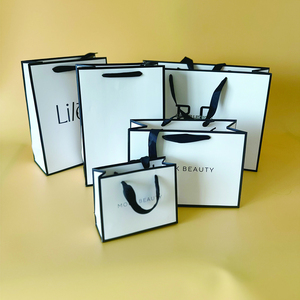 Kotak Set mewah kustom tas kertas dengan Logo dilaminasi untuk pakaian dalam Terima kasih sepatu kosmetik perhiasan-papan kertas tahan lama - Product Image 2