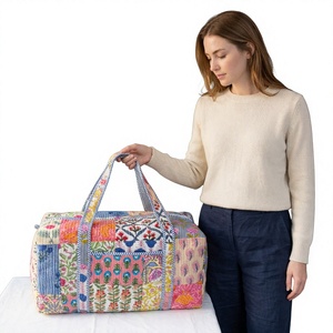 Handmade multicolor <b>patchwork</b> quilted cotton duffle <b>bag</b> stylish travel luggage weekender overnight carry <b>bag</b> spacious gym <b>Bag</b> - Product Image 1