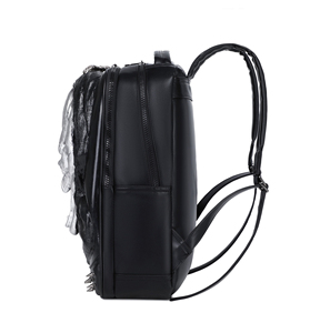 حقيبة ظهر بتصميم جديد ثلاثي الأبعاد بتصميم جمجمة مع حقيبة راكب الدراجة النارية من الجلد القوطي لطراز الشارع المتموج - Product Image 5