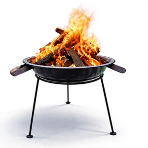 Brasero extérieur en métal thermolaqué pour bois de chauffage, support de bois de chauffage pour chauffage de jardin - Product Image 1