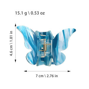YJL elegante Dreamy Gradient Color mariposa forma acrílico garra Clip exquisito tamaño pequeño niñas pinza de pelo dulce moda Clip - Product Image 4
