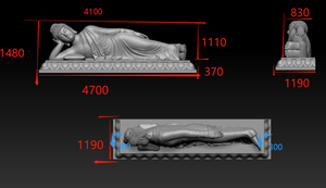 Statue de <span class=keywords><strong>Bouddha</strong></span> dorée de grande taille de 4,7 m, projets culturels religieux de temple, paysage, sculpture de <span class=keywords><strong>Bouddha</strong></span> allongé en fibre de verre surdimensionnée - Product Image 2