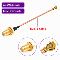 Adaptateur U.FL MHF femelle vers SMA femelle étanche, câble coaxial RF Pigtail pour extension d'antenne WIFI MHF RG178