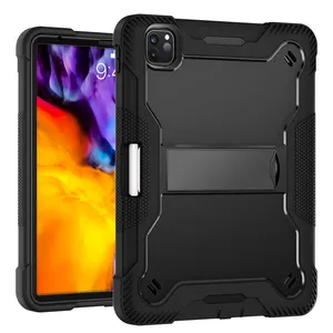 Großhandel tablet pc 11 6 zoll abdeckung-Air 4 10.9 Inch 2021 Pro 11 Defender Silicone PC Case Kickstand Heavy Duty Shockproof Stand Tablet Cover für iPad