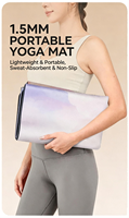 Tapis de yoga en caoutchouc naturel antidérapant et doux pour la peau, 1,5 mm, portable, OEM ODM, pour studio, gym, sport, yoga, pilates, pique-nique en plein air