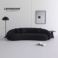 Sofá de Tela Moderno y Minimalista para Salón de Belleza, Sala de Estar, Apartamento Pequeño o Casa de Huéspedes, con Forma Curva