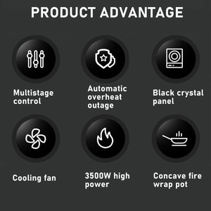 Nouveau 3500W ~ 5000W Réchaud à <span class=keywords><strong>induction</strong></span> électrique commercial Cuisinière infrarouge intelligente Acier inoxydable Portable Céramique Verre Maison - Product Image 3